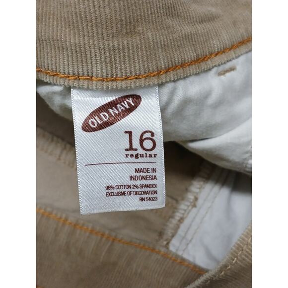 Old Navy Beige 16 Regular Corduroy Khaki Comfor Foit Dress Casual Boot Cut Jeans - Picture 8 of 11
